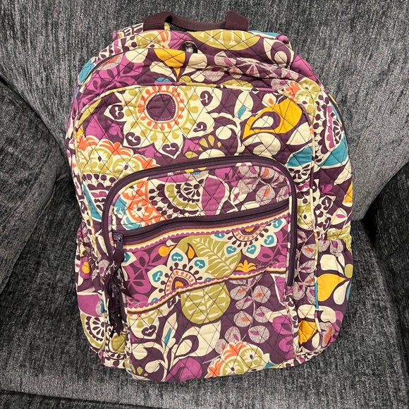 Vera Bradley Handbags - Vera Bradley Quilted Backpack in Plum Crazy (retired pattern)